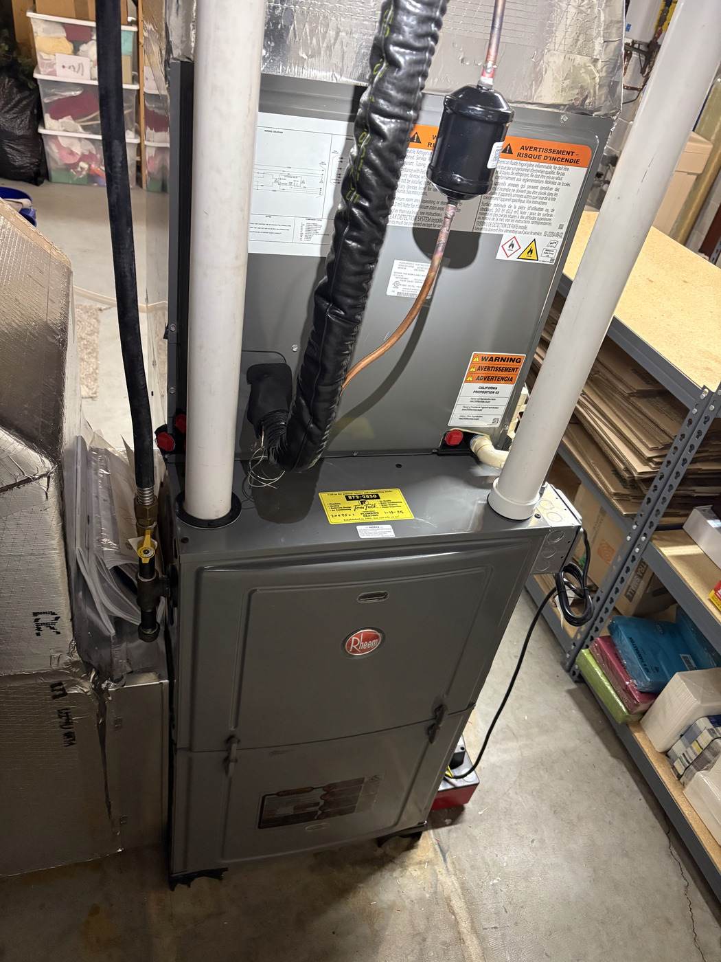 A new furnace installed by Tom Falk.